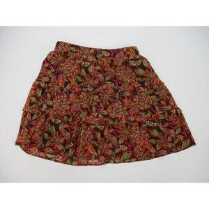 J Crew Womens Skirt Small Multi Color Lined Pull On Ruffle Short Casual Preppy